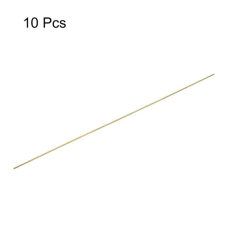 uxcell 1mm x 350mm Brass Round Rod, Metal Solid Shaft Rods Lathe Bar Stock for DIY Crafts Model Car Helicopter Airplane 10pcs - Image 3